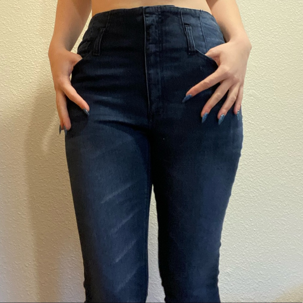 dark blue high rise comfy jeggings-like